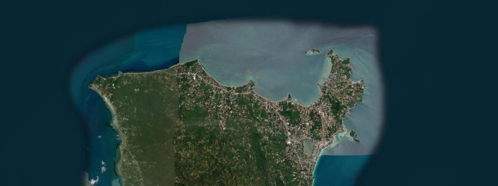 Satellite view of the coast near Koh Samui