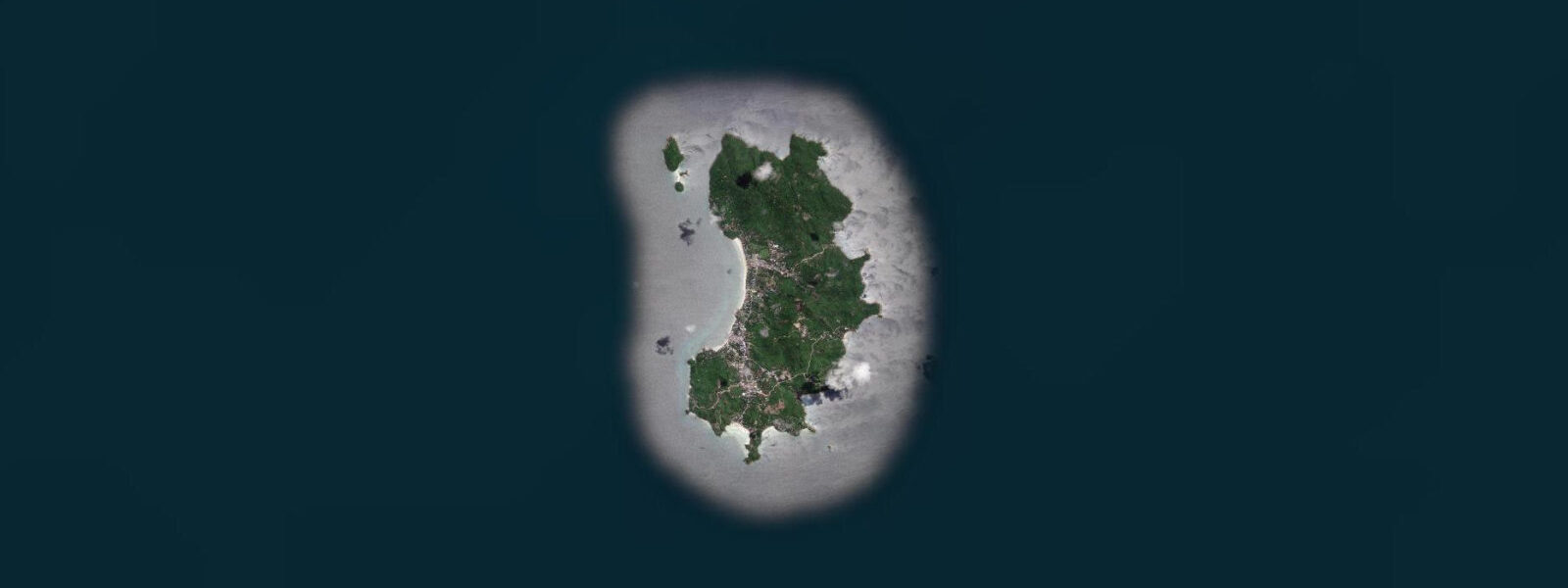 Satellite view of the coast near Koh Tao