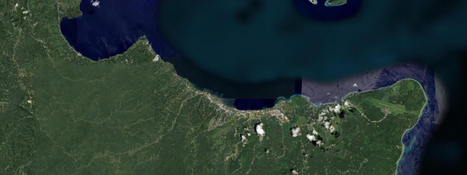 Satellite view of the coast near Kokopo, East New Britain