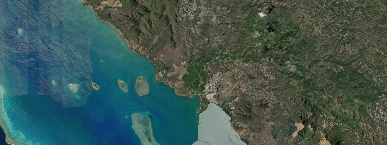 Satellite view of the coast near Koumac