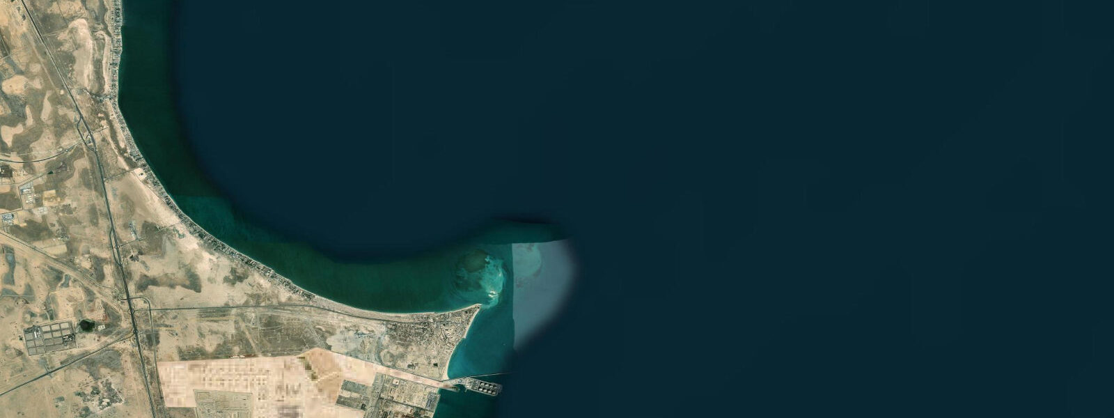 Satellite view of the coast near Kubbar Island