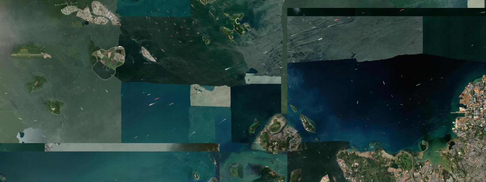 Satellite view of the coast near Kusu Island