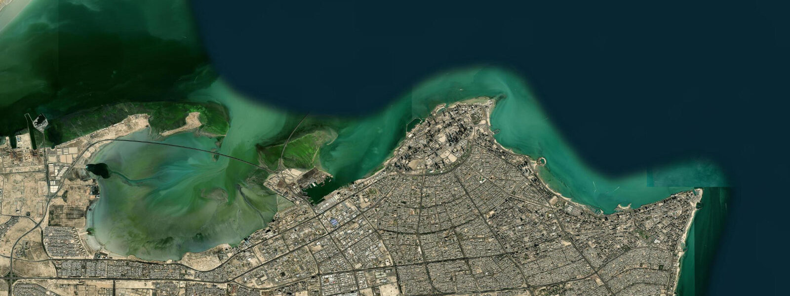 Satellite view of the coast near Kuwait City