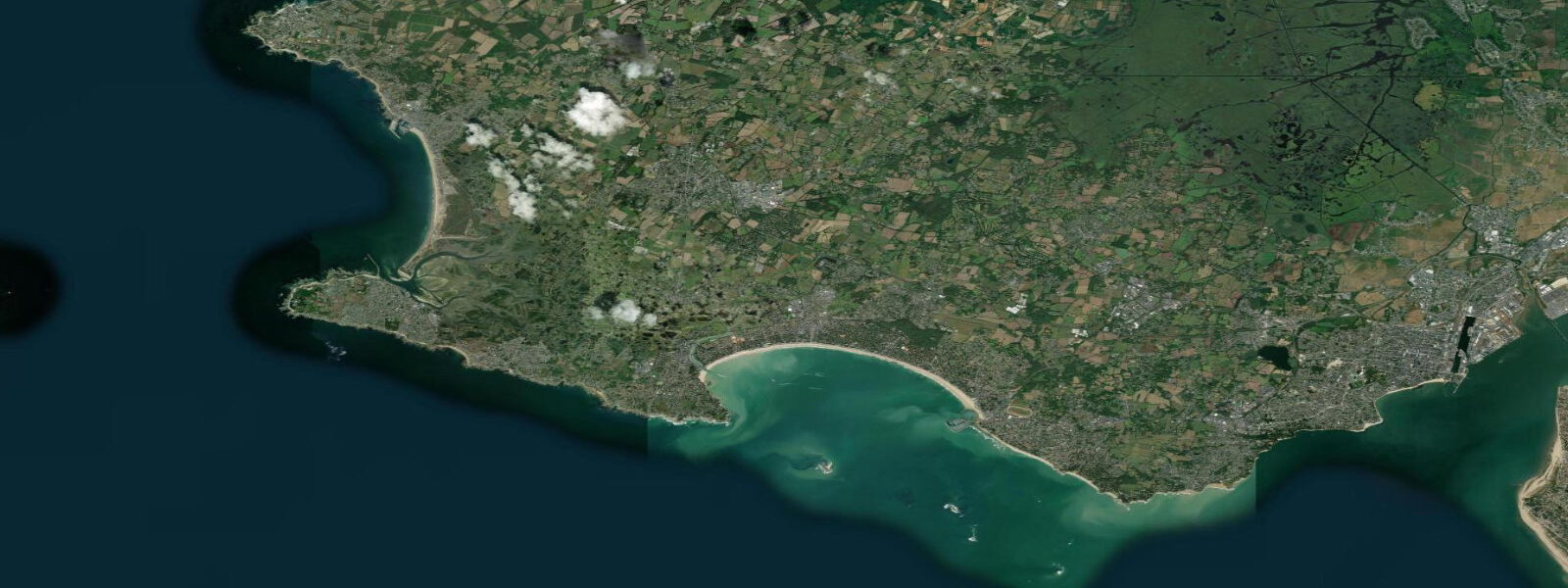 Satellite view of the coast near La Baule-Escoublac