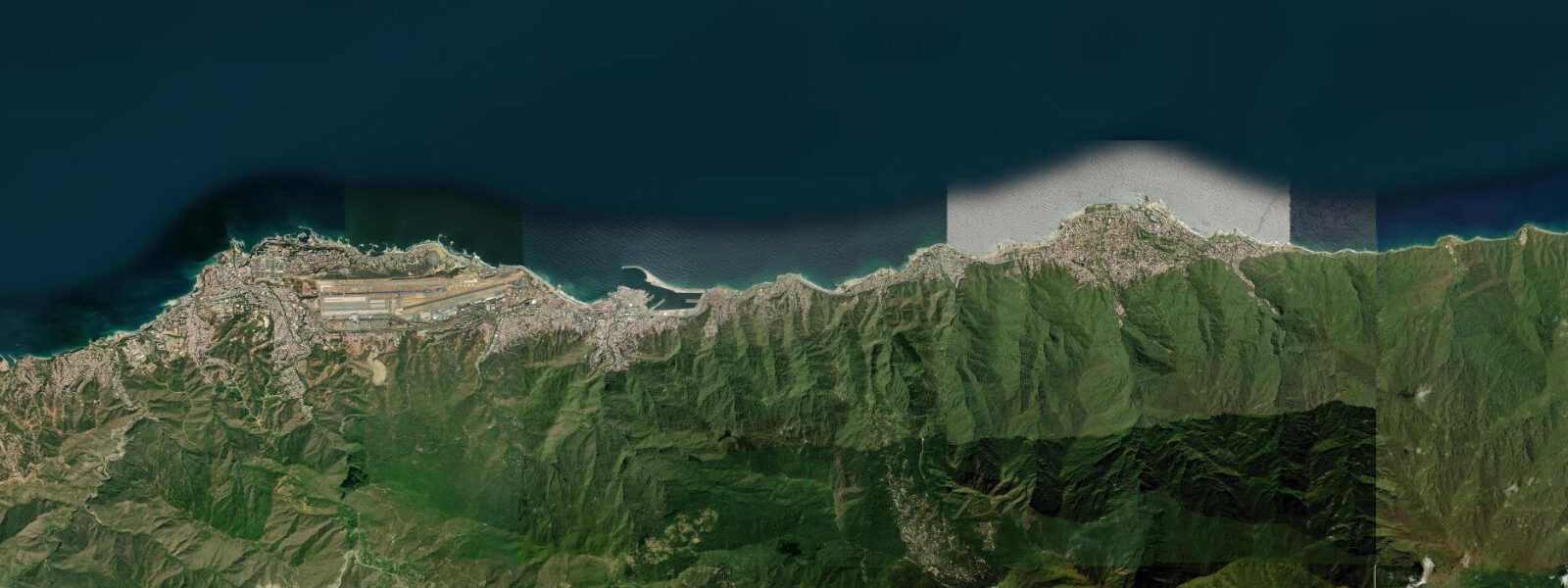 Satellite view of the coast near La Guaira