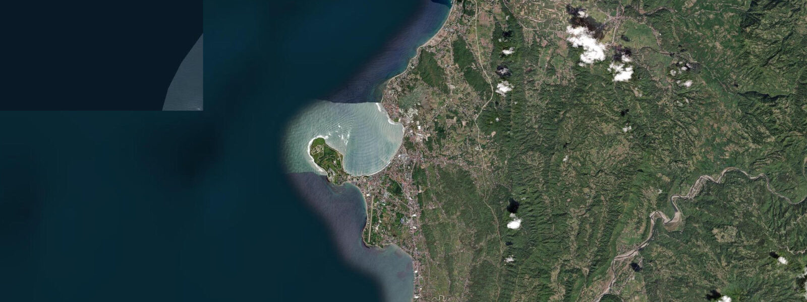 Satellite view of the coast near La Union Beach