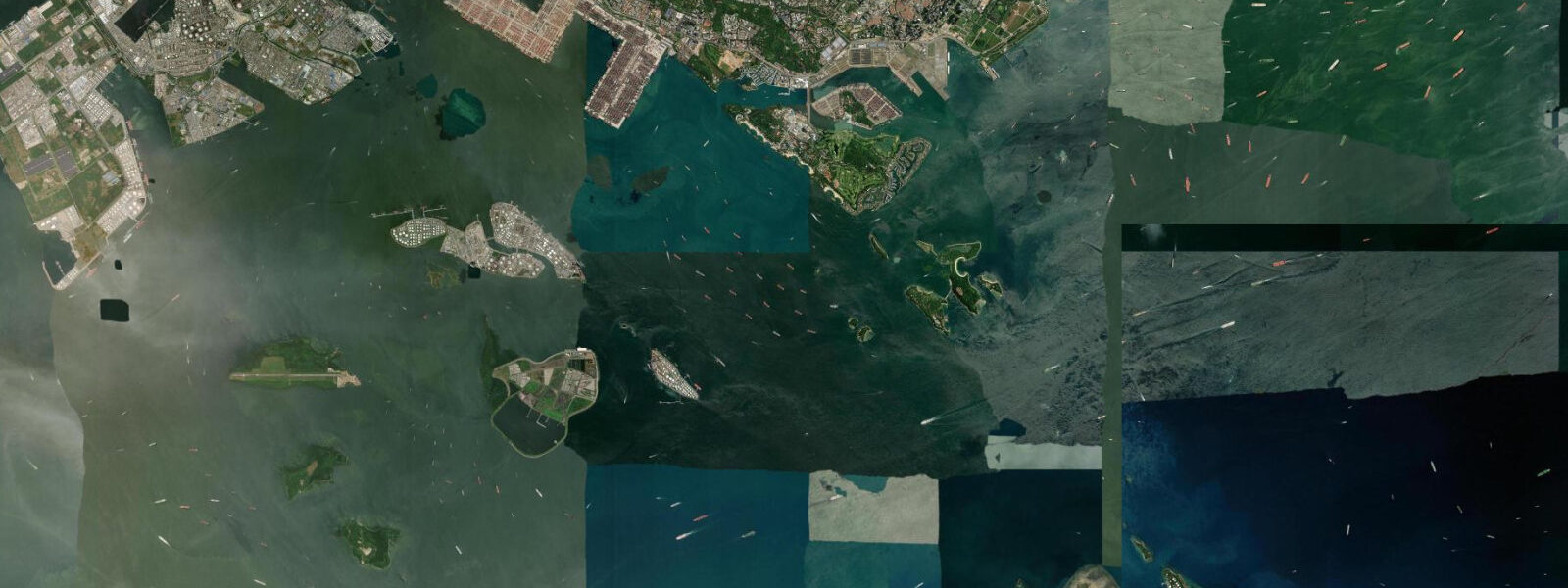 Satellite view of the coast near Labrador Beach, Singapore