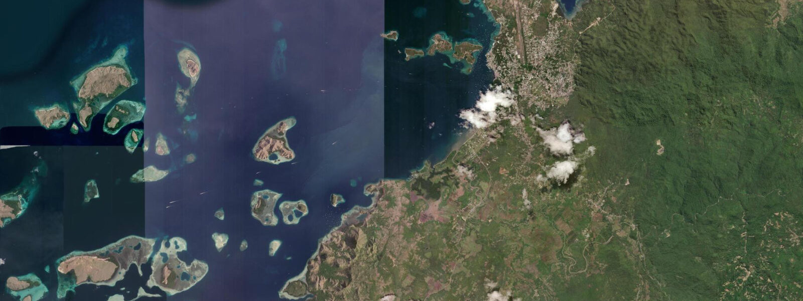 Satellite view of the coast near Labuan Bajo