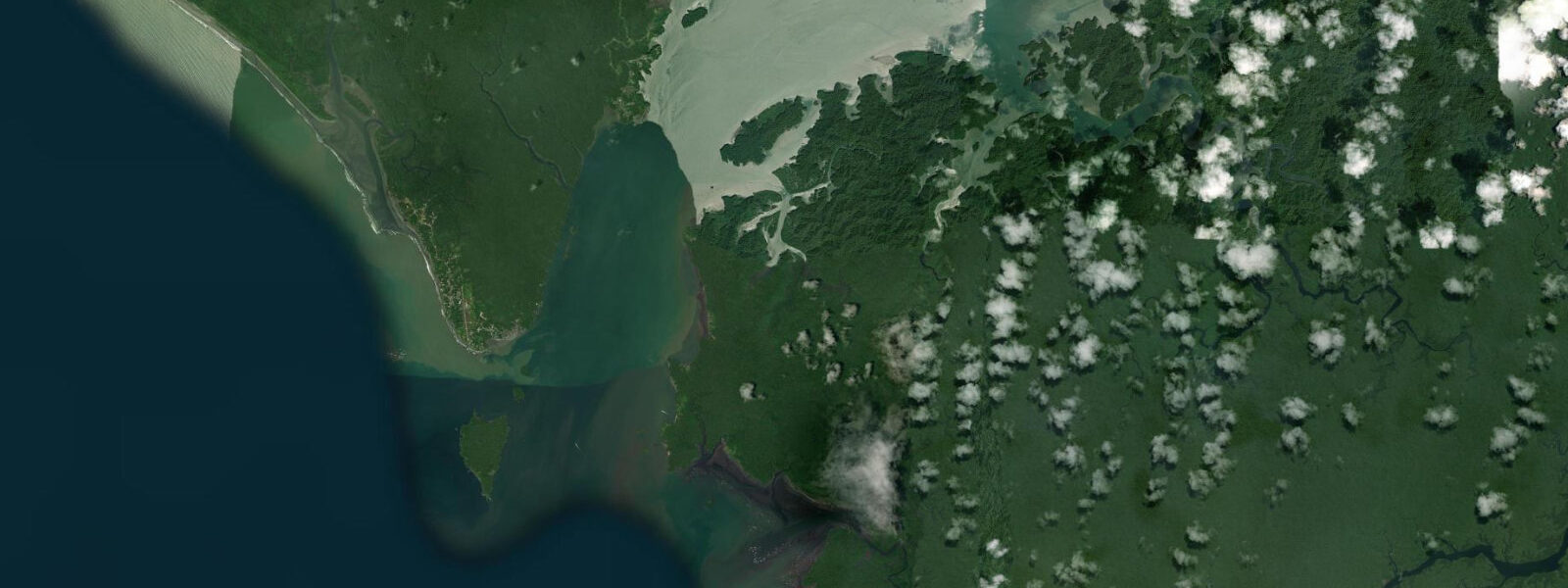 Satellite view of the coast near Ladrilleros