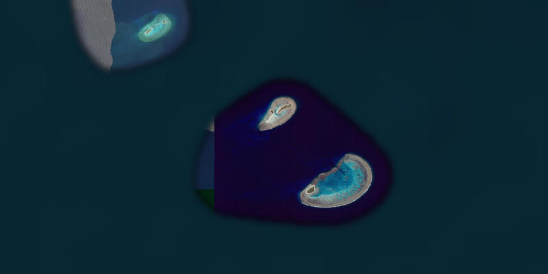 Satellite view of the coast near Lady Musgrave Island