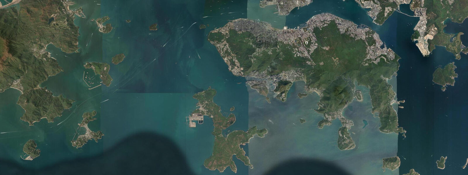 Satellite view of the coast near Lamma Island