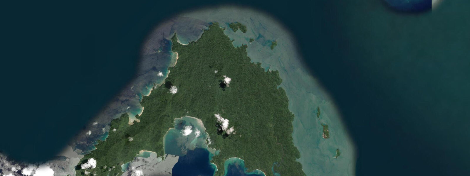 Satellite view of the coast near Lampi Island