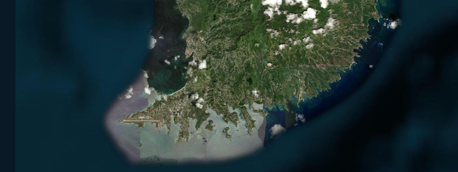 Satellite view of the coast near Lance aux Épines, Grenada