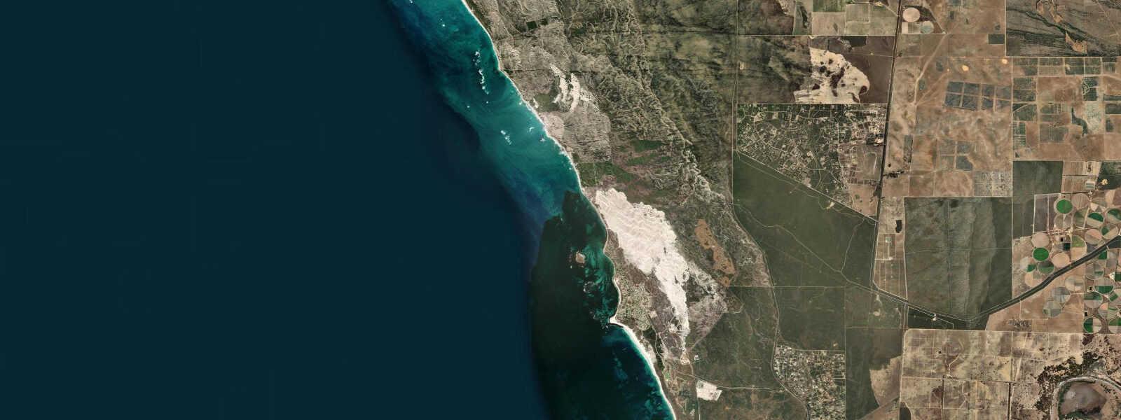 Satellite view of the coast near Lancelin