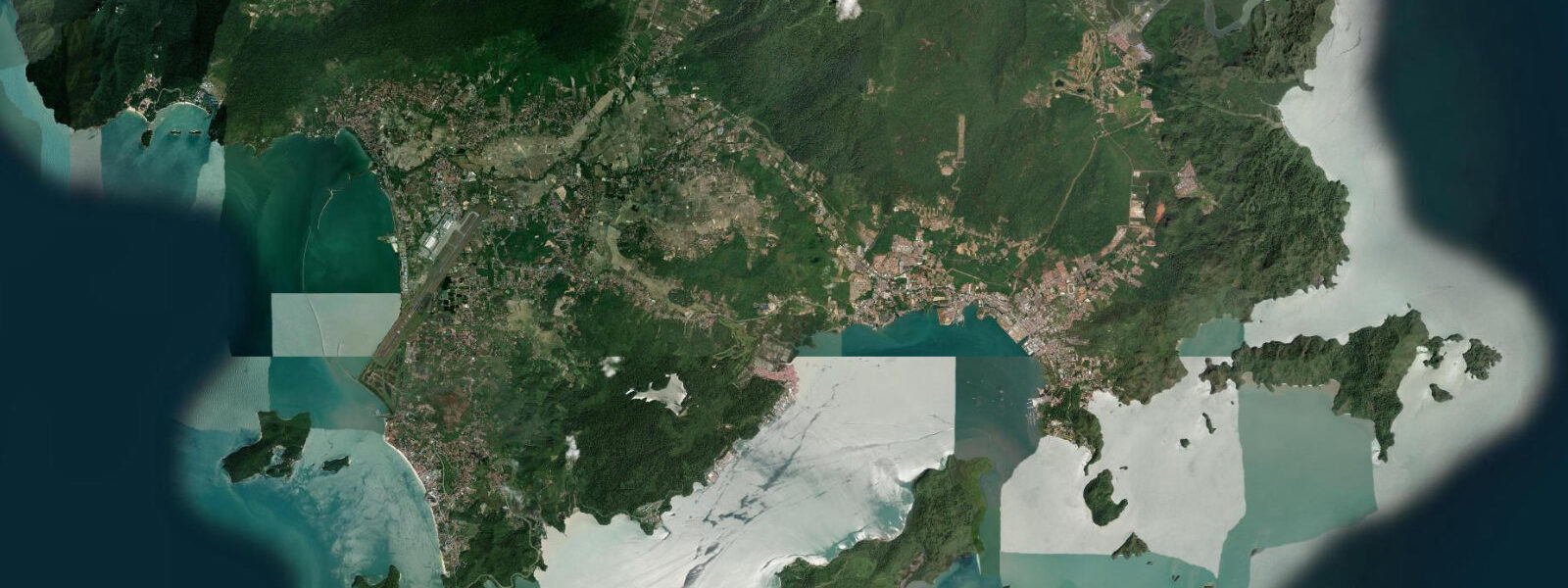 Satellite view of the coast near Langkawi