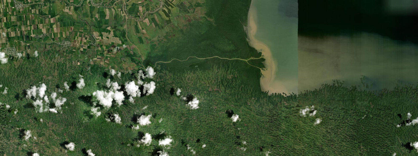 Satellite view of the coast near Las Galeras