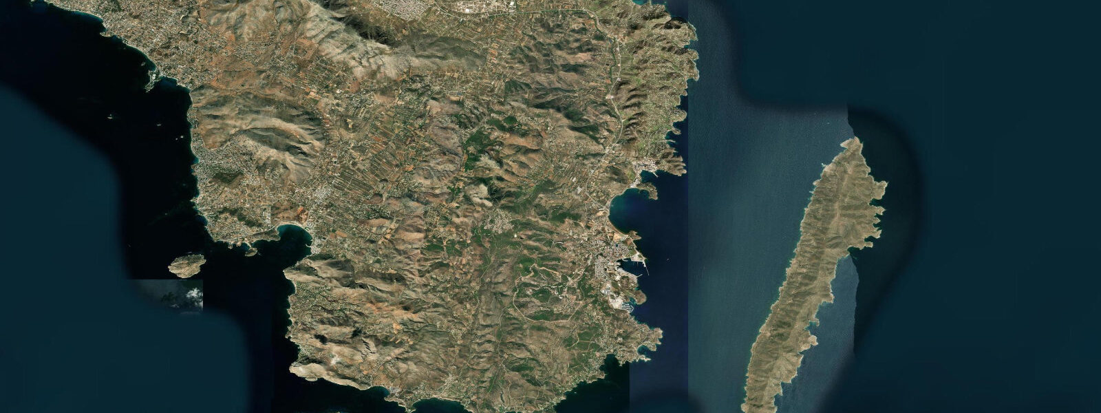 Satellite view of the coast near Lavrio, Attica