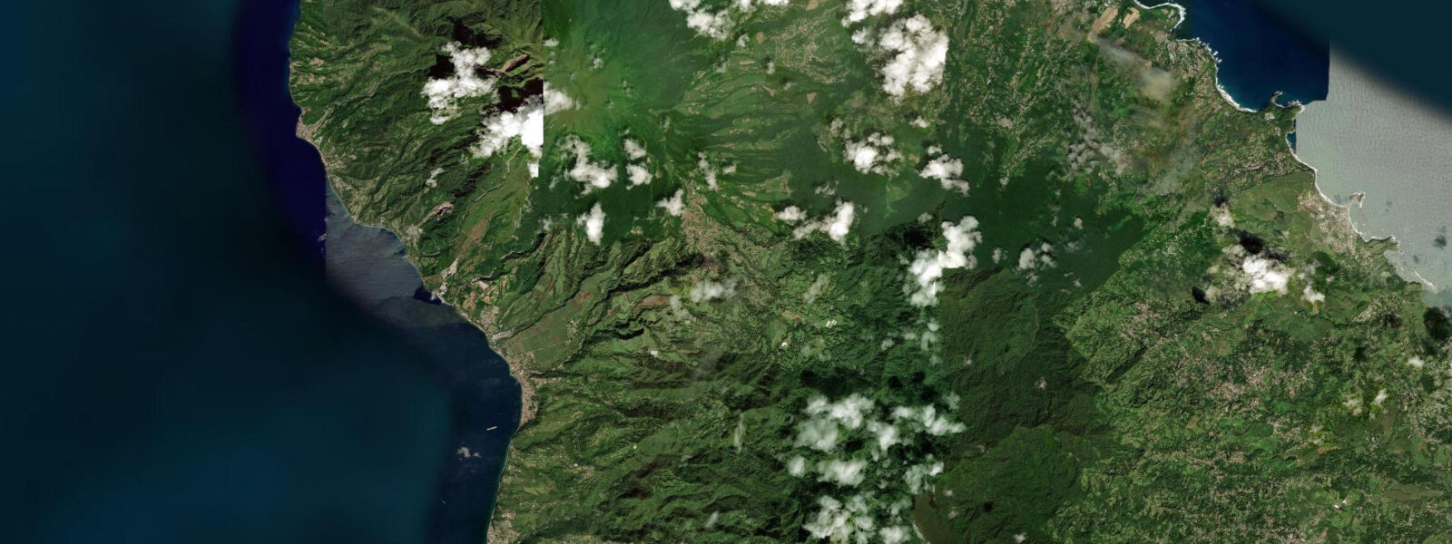 Satellite view of the coast near Le Prêcheur