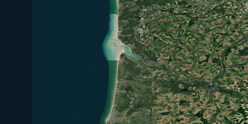 Satellite view of the coast near Le Touquet-Paris-Plage