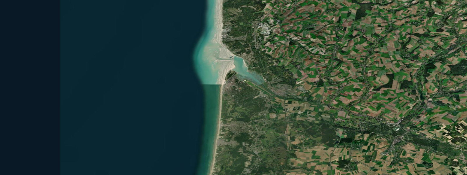 Satellite view of the coast near Le Touquet-Paris-Plage