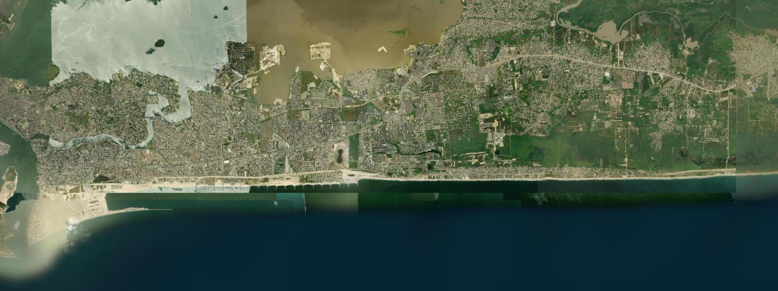 Satellite view of the coast near Lekki