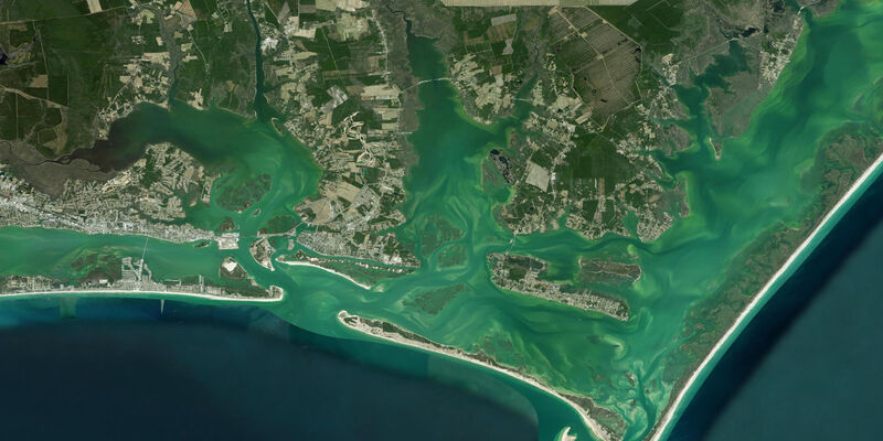 Satellite view of the coast near Lenoxville Point