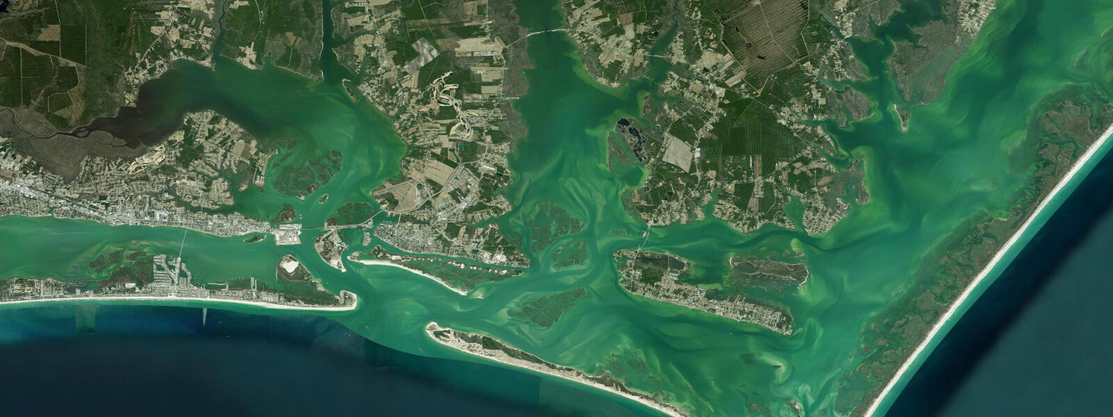 Satellite view of the coast near Lenoxville Point