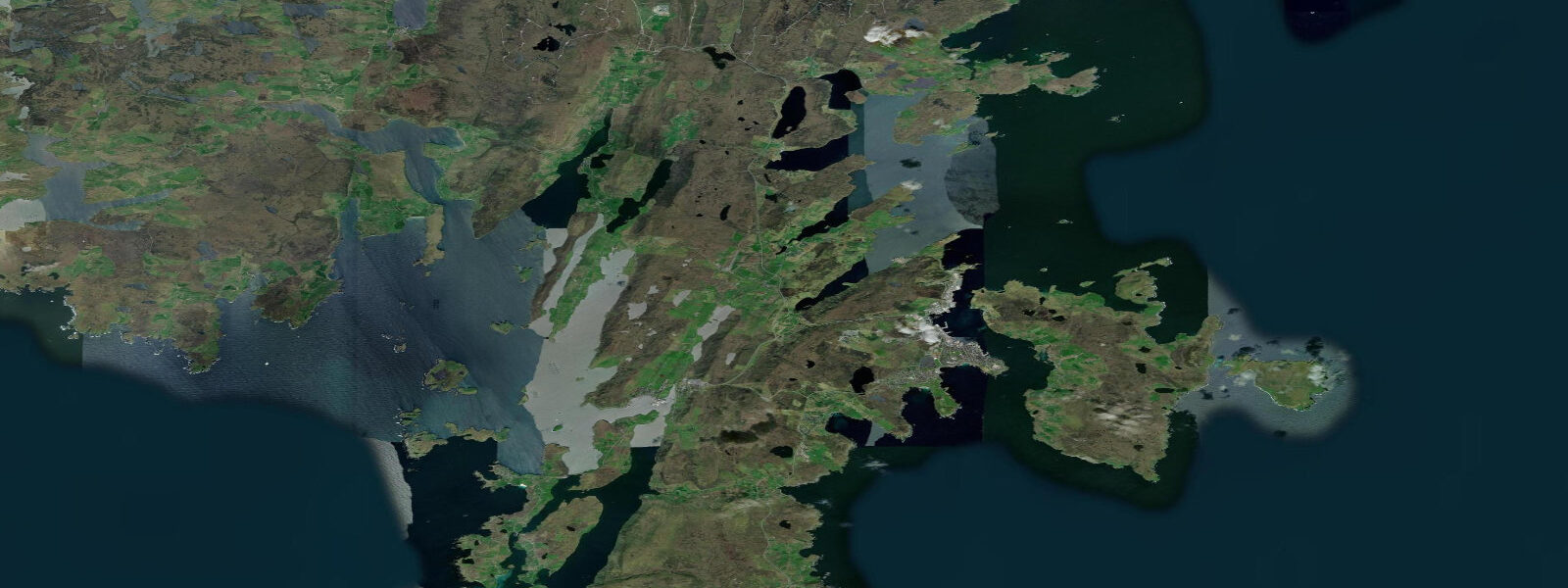 Satellite view of the coast near Lerwick