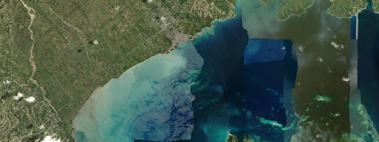 Satellite view of the coast near Les Cayes