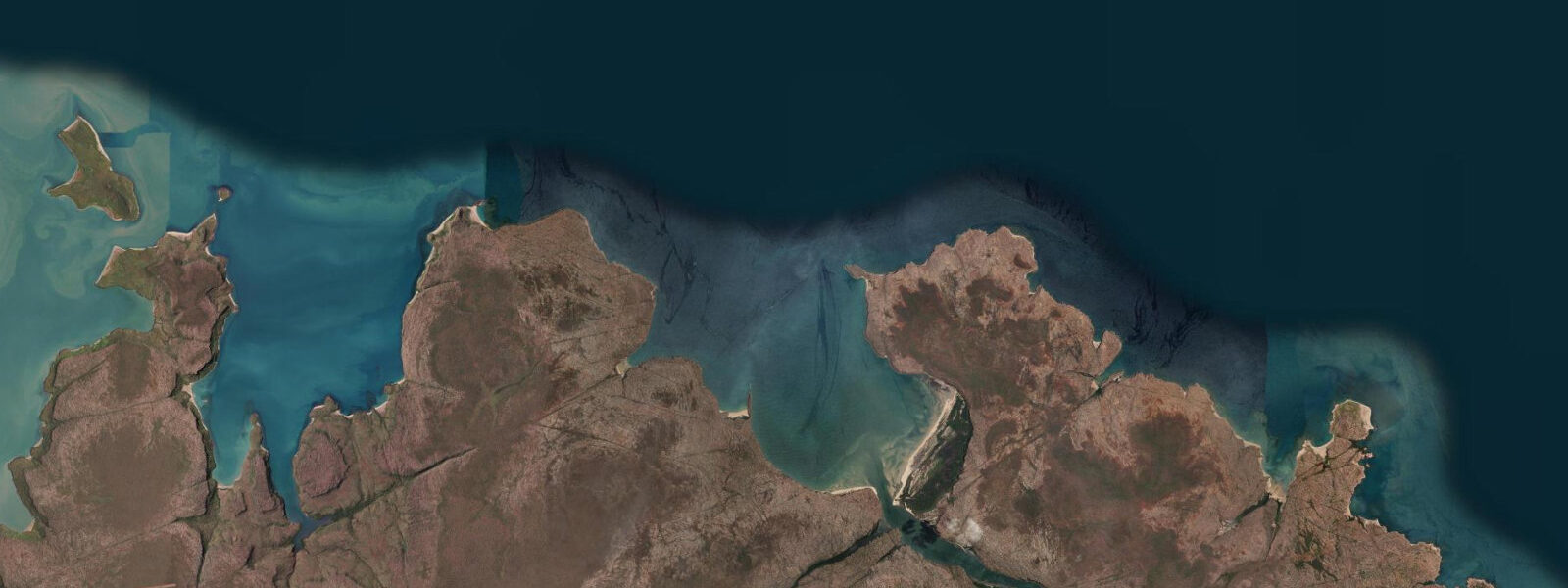 Satellite view of the coast near Lesueur Island
