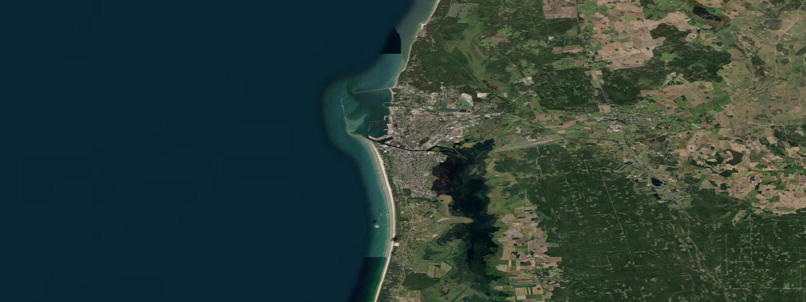 Satellite view of the coast near Liepāja
