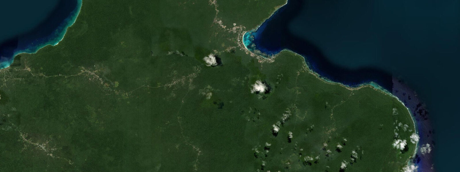 Satellite view of the coast near Lifou