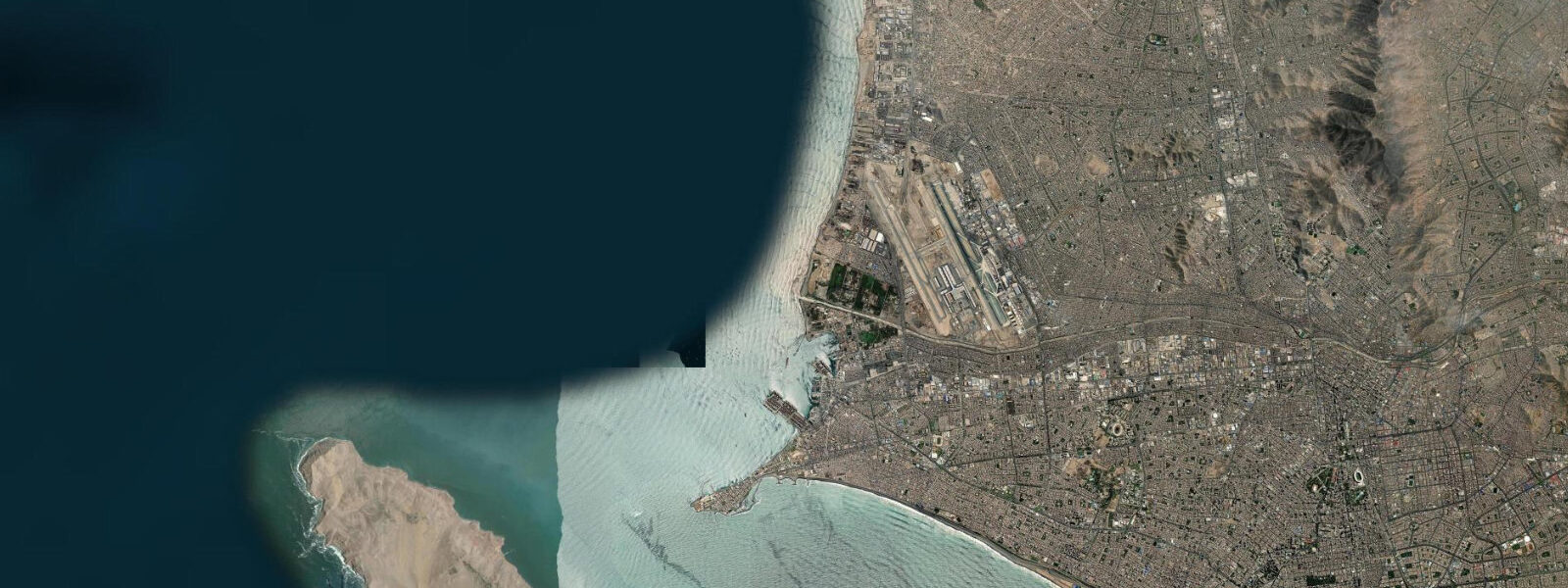 Satellite view of the coast near Lima (Callao)