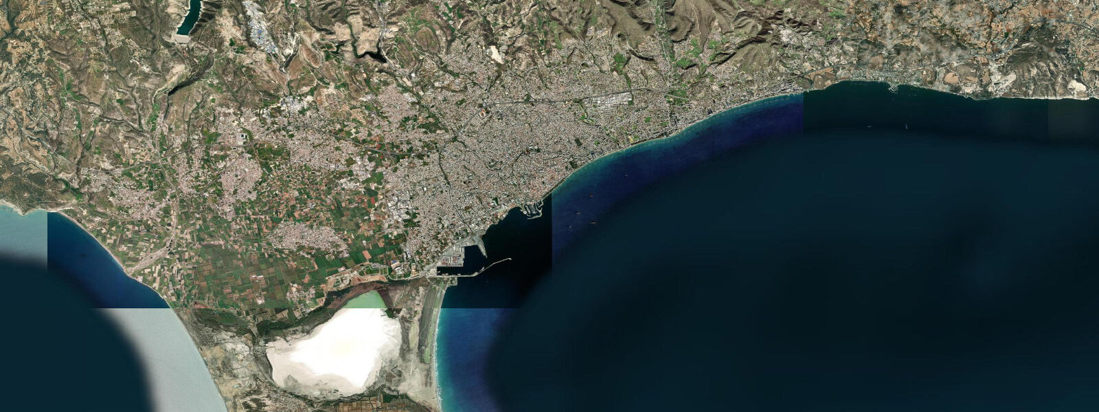 Satellite view of the coast near Limassol