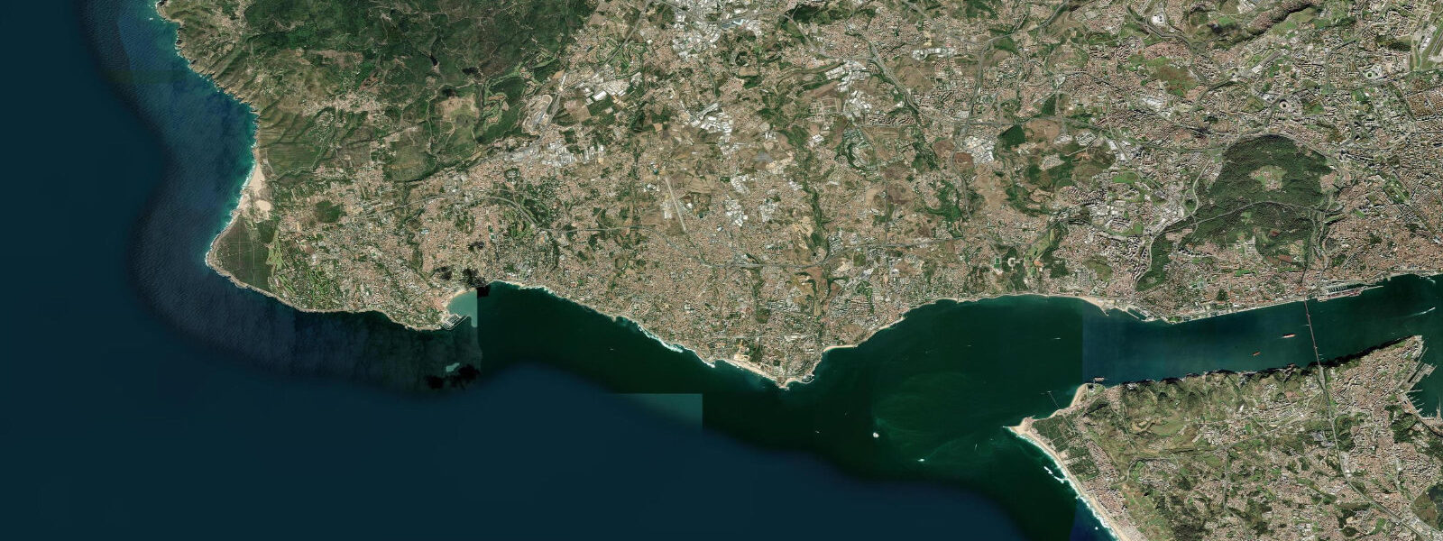 Satellite view of the coast near Lisbon (Tagus mouth)