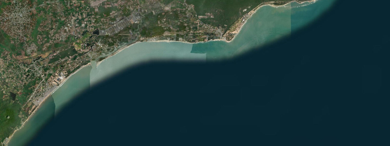 Satellite view of the coast near Long Hai, Southeast Vietnam