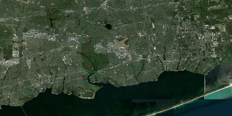 Satellite view of the coast near Long Island