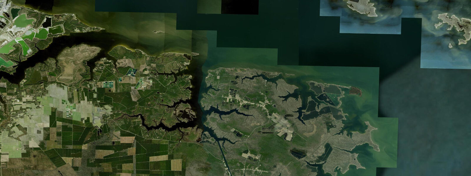 Satellite view of the coast near Long Neck Point