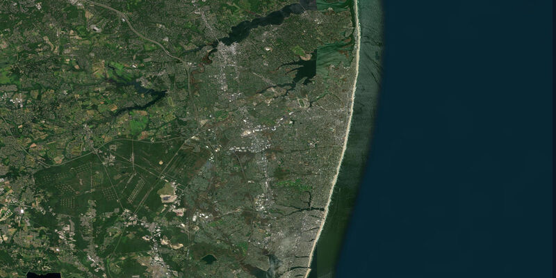 Satellite view of the coast near Longbranch