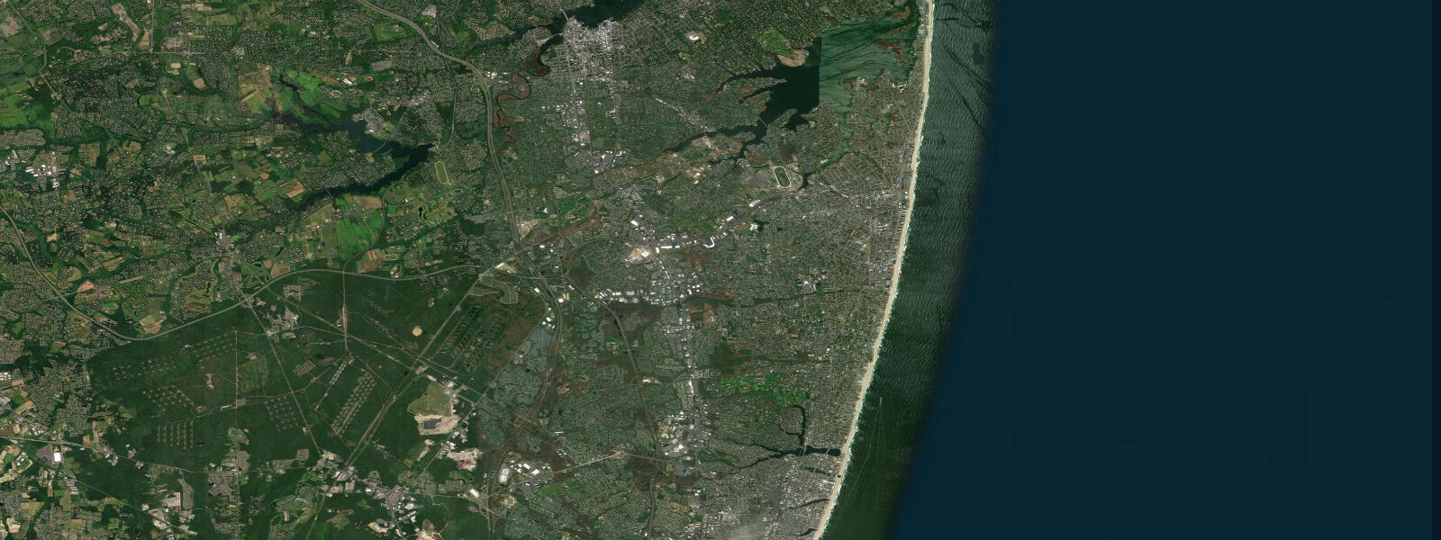 Satellite view of the coast near Longbranch