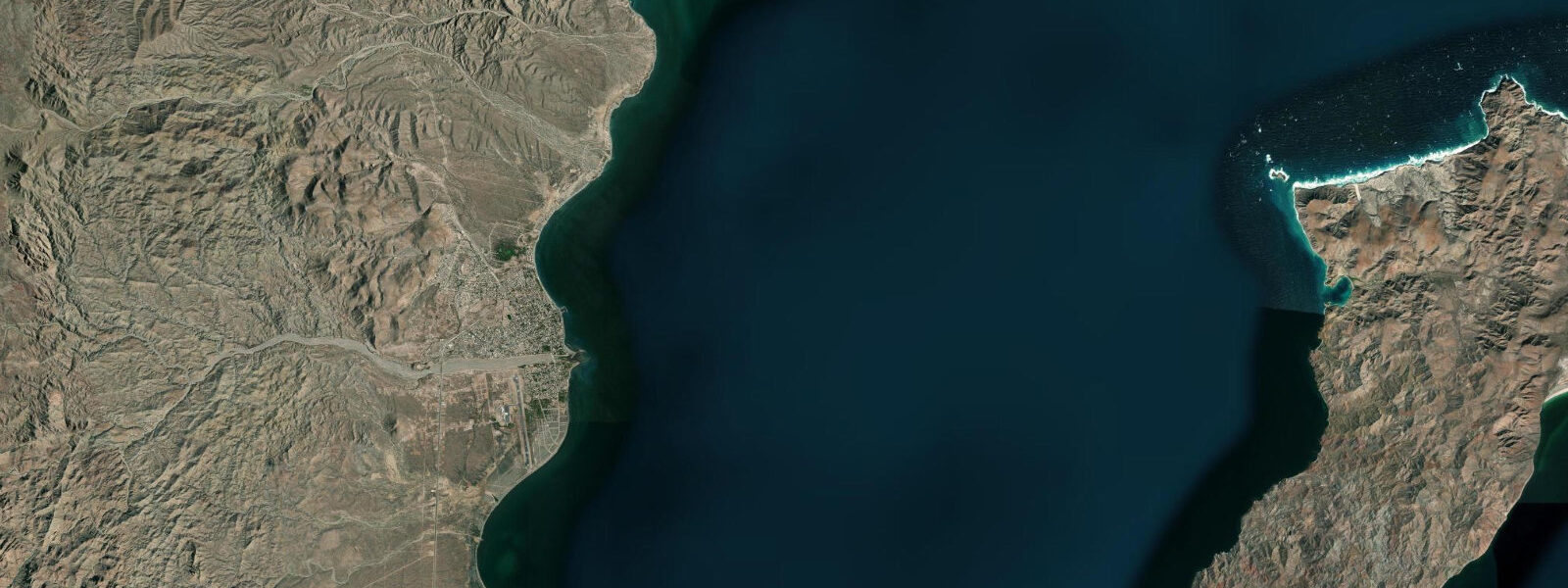 Satellite view of the coast near Loreto