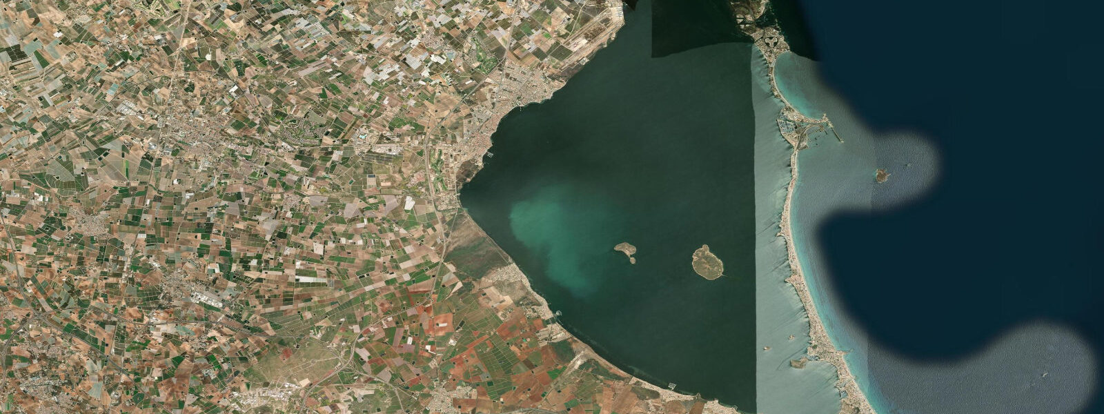 Satellite view of the coast near Los Alcázares