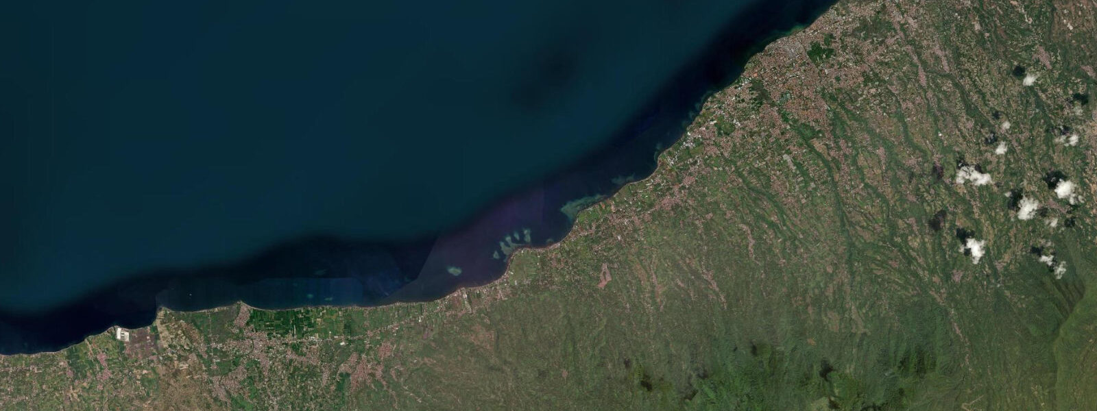 Satellite view of the coast near Lovina, Bali