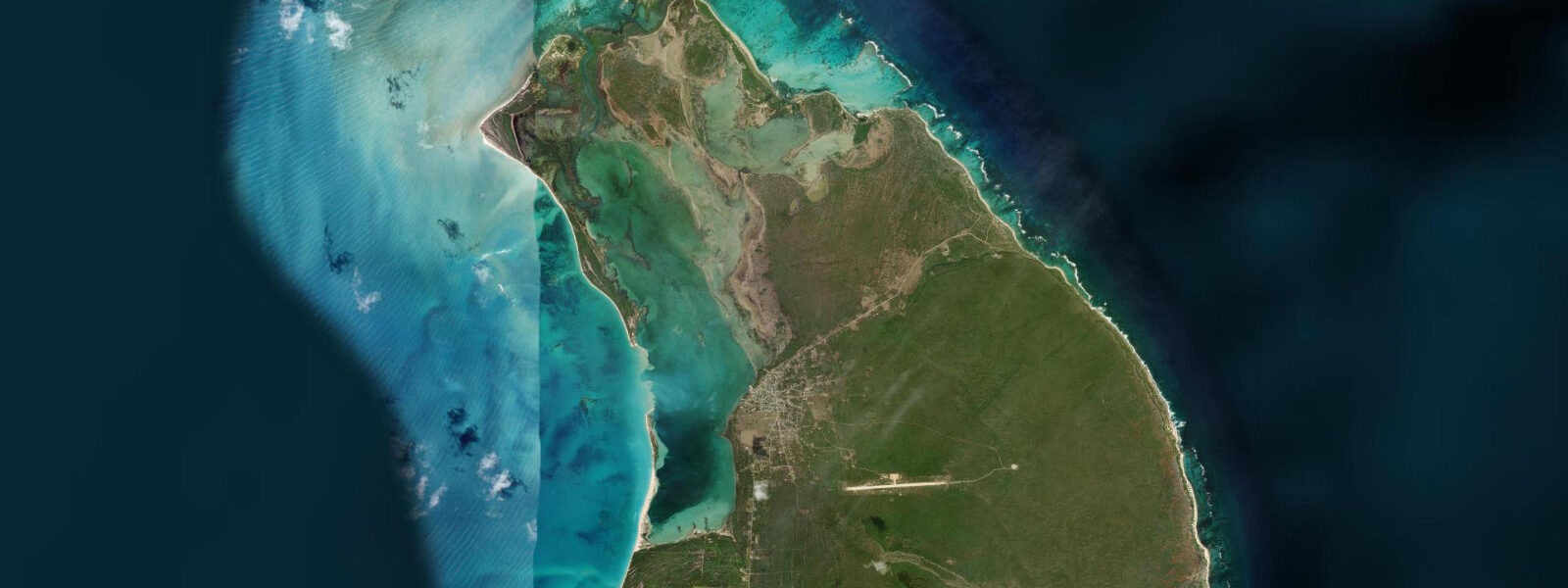 Satellite view of the coast near Low Bay, Barbuda