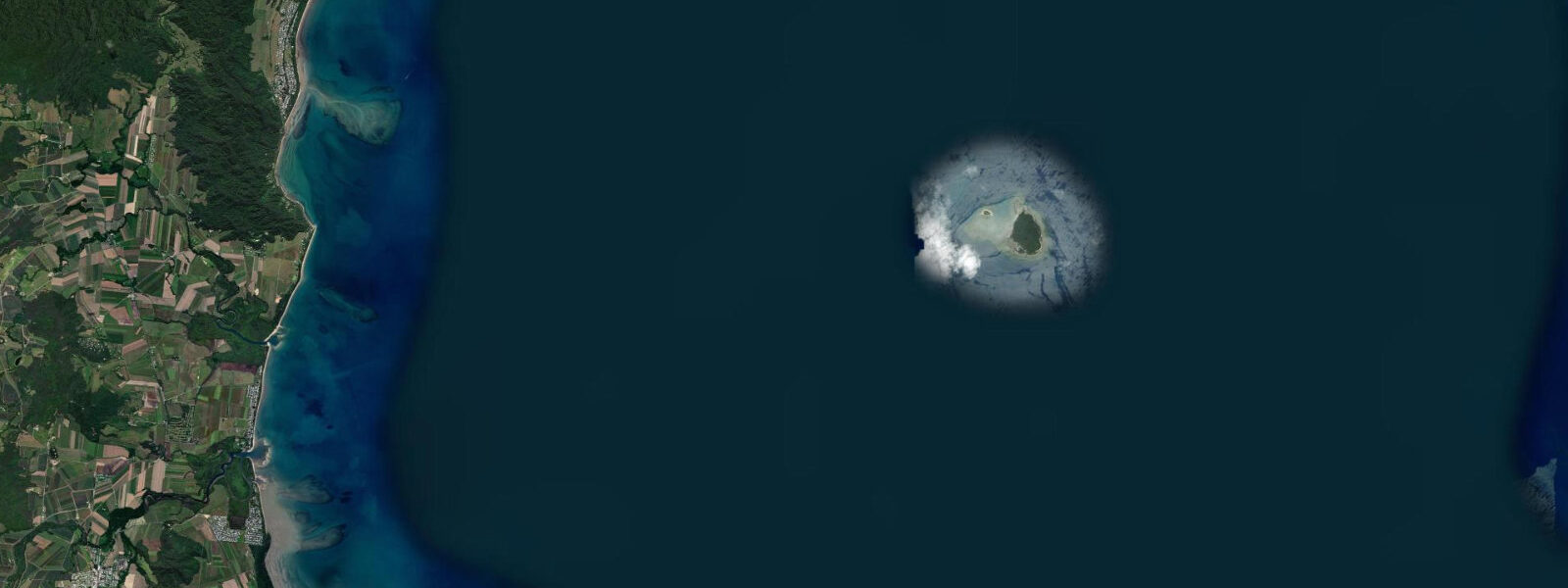 Satellite view of the coast near Low Islets