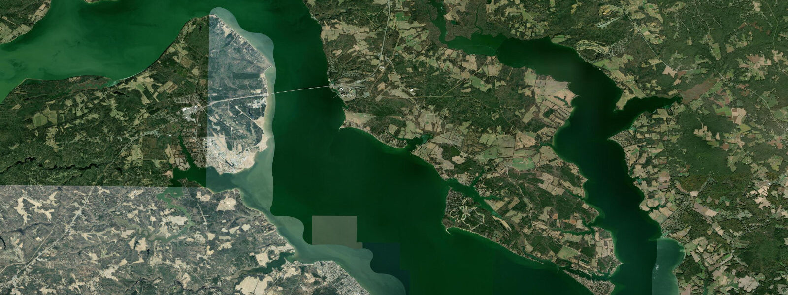 Satellite view of the coast near Lower Cedar Point