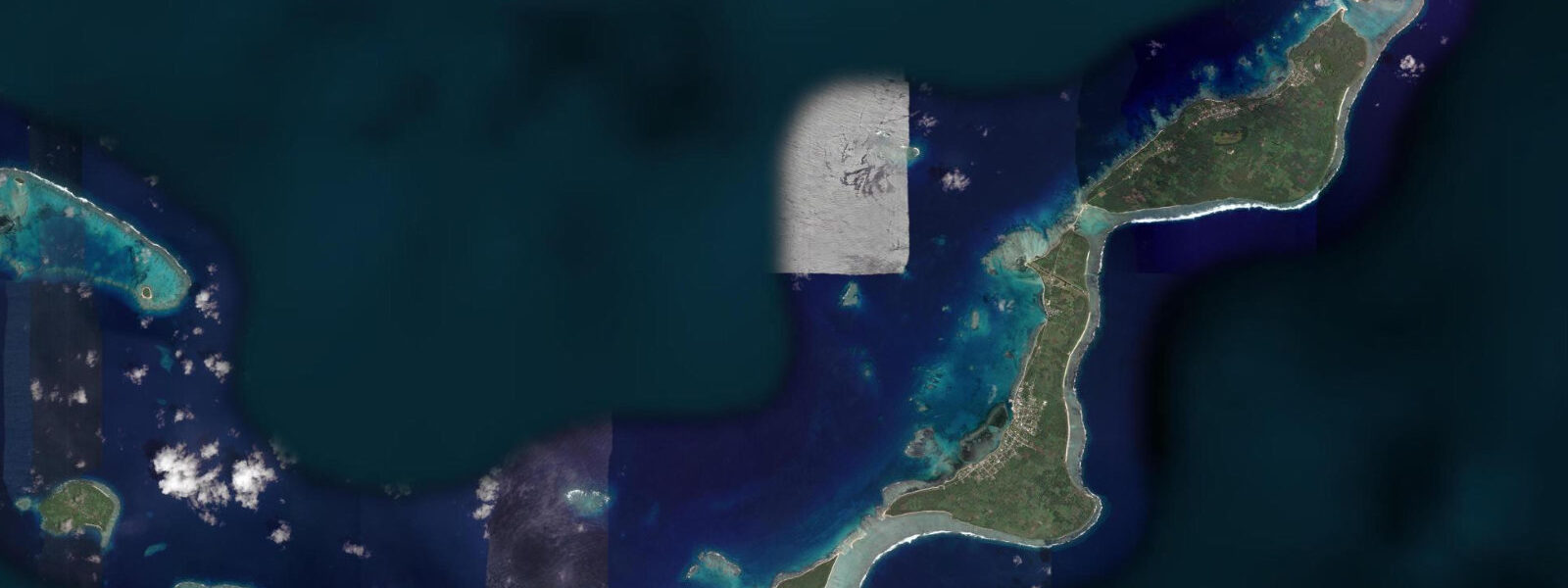 Satellite view of the coast near Luangahu Island, Ha'apai