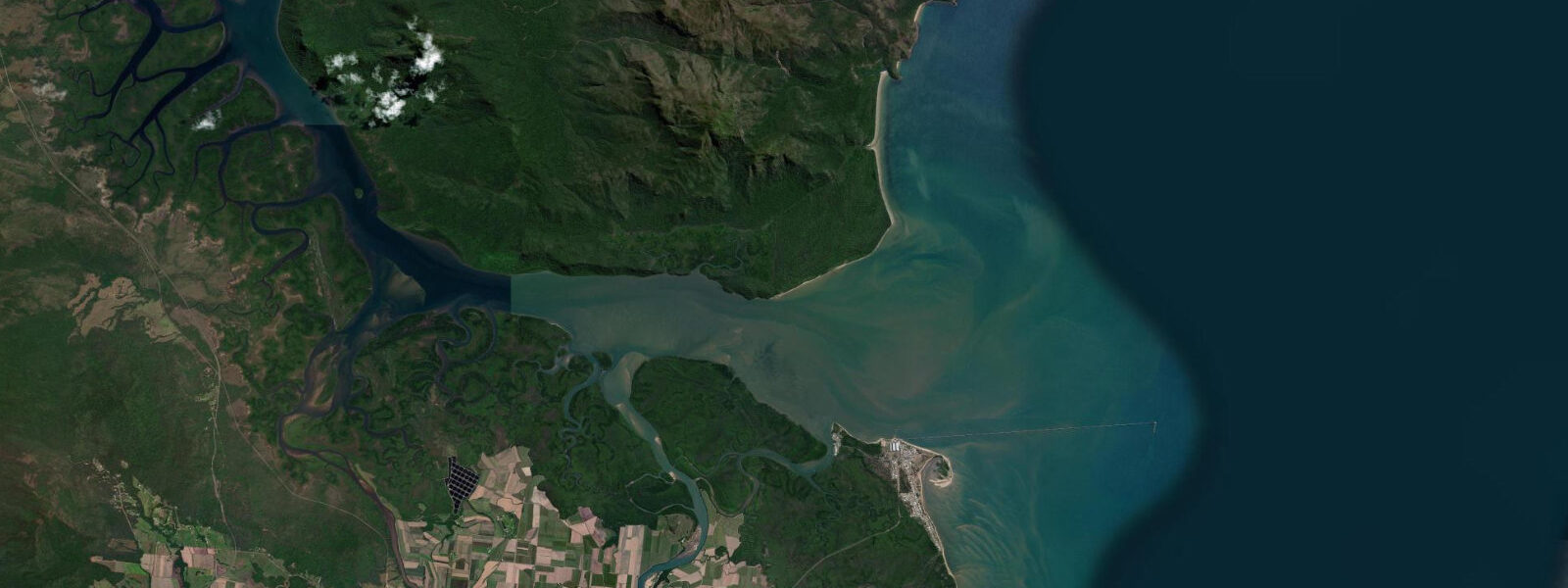 Satellite view of the coast near Lucinda