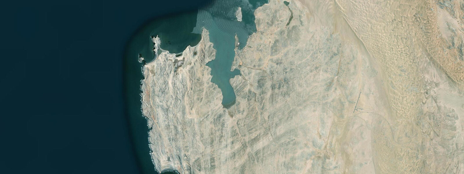 Satellite view of the coast near Lüderitz