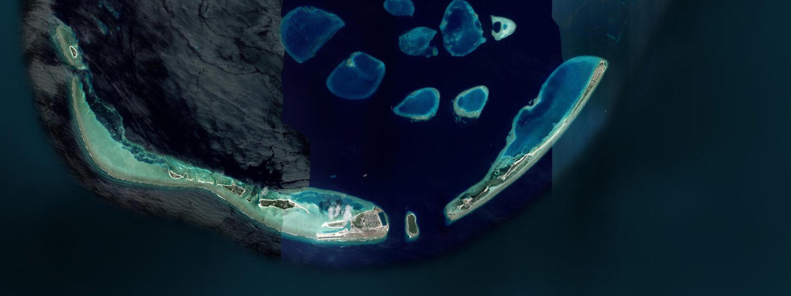 Satellite view of the coast near Maamigili